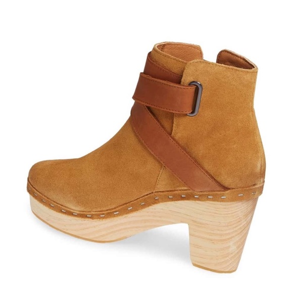 FREE PEOPLE | Sand Leather Bungalow 70s Clog Boot Neutral Boho Scandi New - Picture 5 of 5